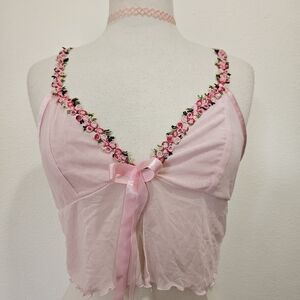 Kawaii Pink Sheer Top